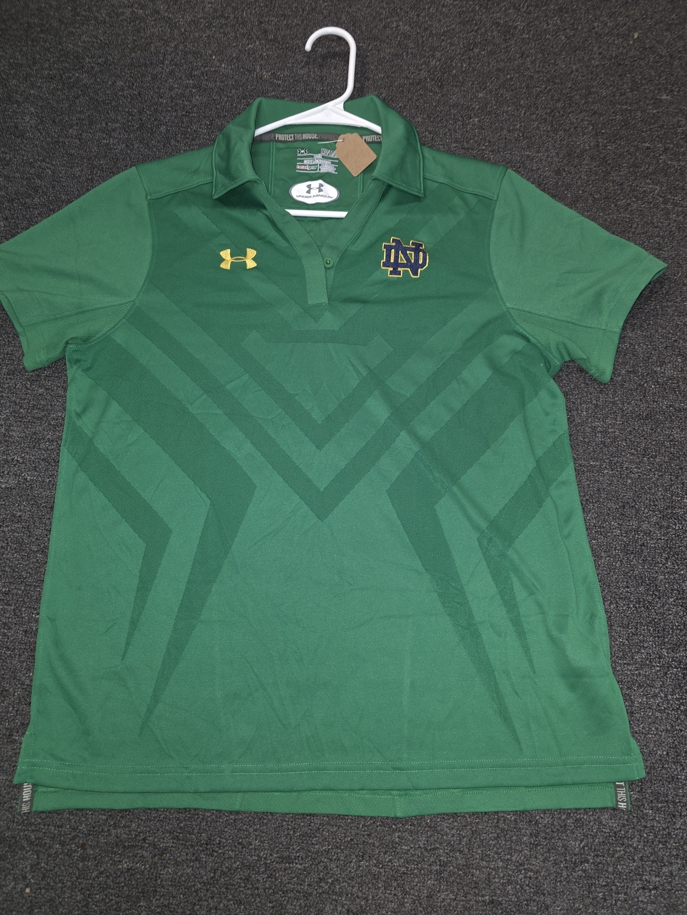 Under Armour Notre Dame Green Short-Sleeve Polo